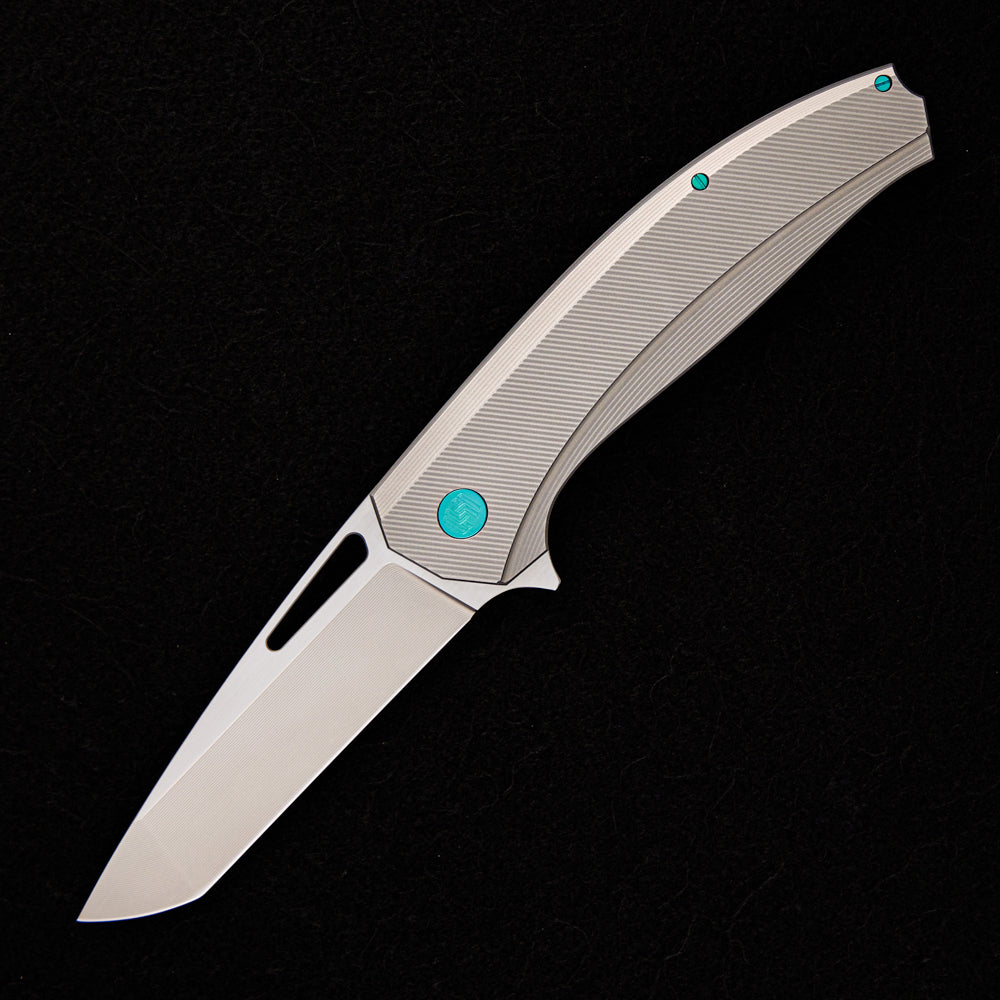 Hog House Knives Veli – Titanium Handle – RWL-34 Blade – Teal Titanium Hardware