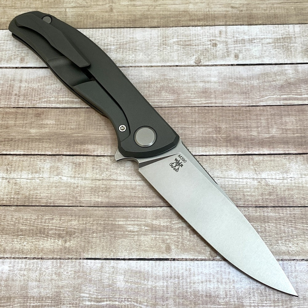 SHIROGOROV KNIVES - WR BLADEWORKS "HYDRONIAN" F95 FLIPPER - M390 BLADE - TITANIUM HANDLE - MRBS