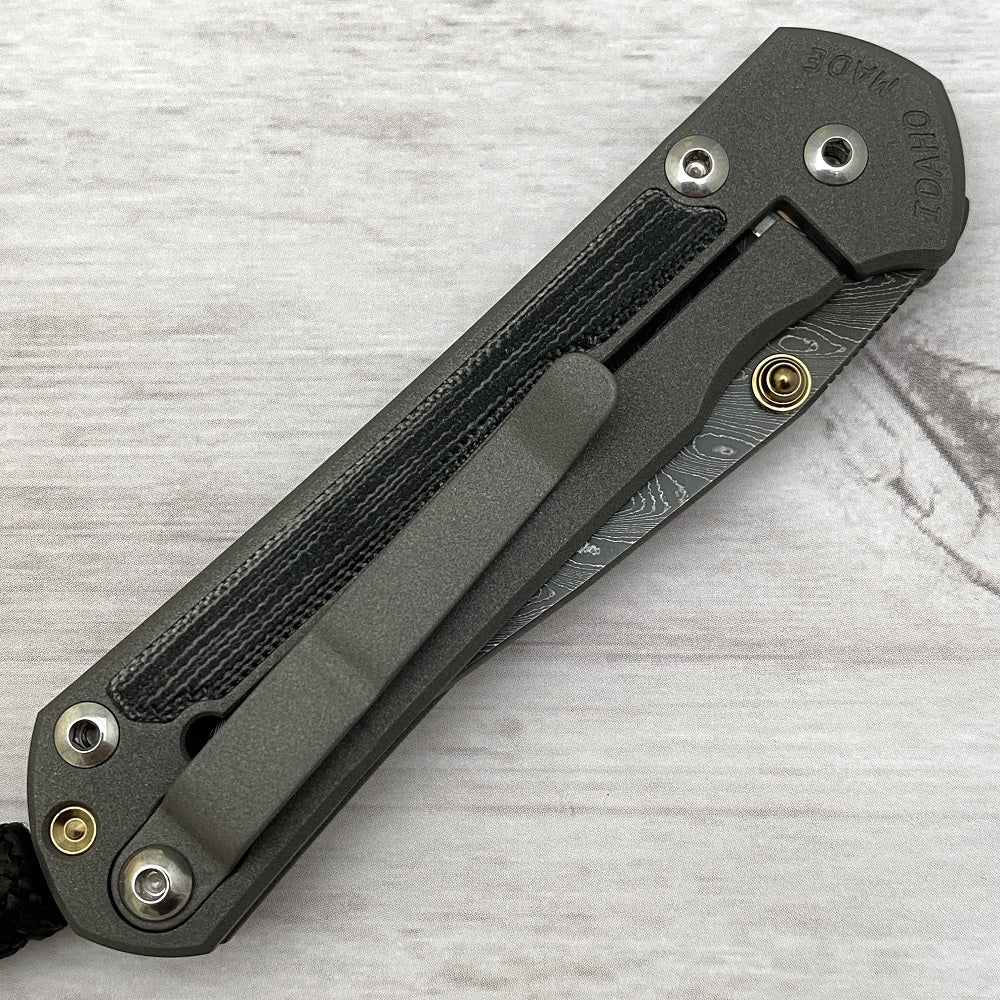 CHRIS REEVE SMALL SEBENZA 31 BLACK CANVAS MICARTA INLAY - BOOMERANG BLADE - GOLD DOUBLE THUMB LUGS