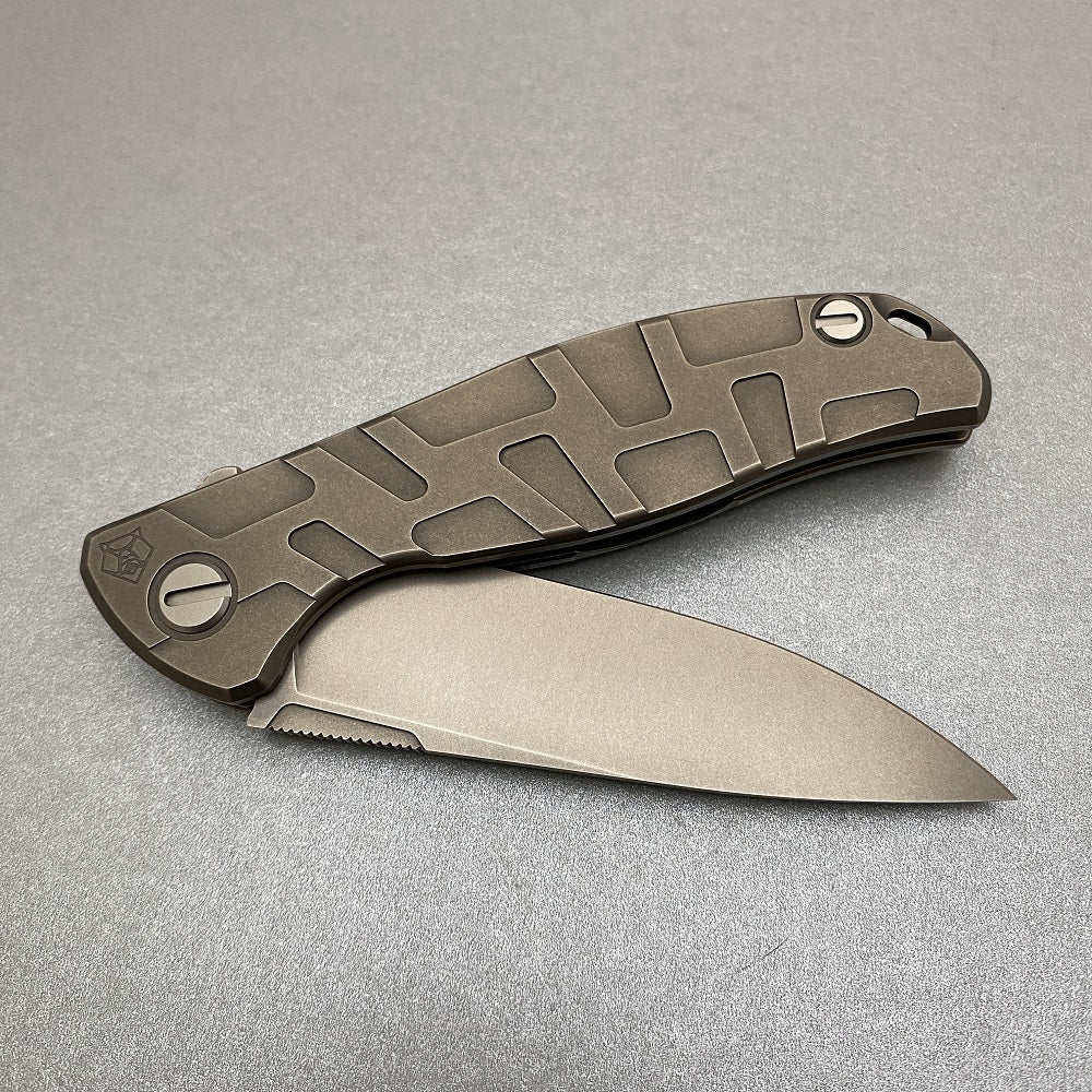 SHIROGOROV F95 "T" PATTERN BRONZE - M390 BLADE - TITANIUM HANDLE - MRBS