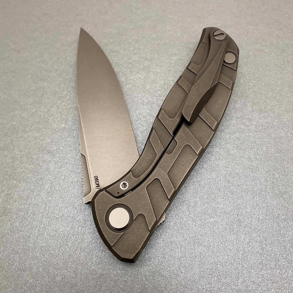 SHIROGOROV F95 "T" PATTERN BRONZE - M390 BLADE - TITANIUM HANDLE - MRBS