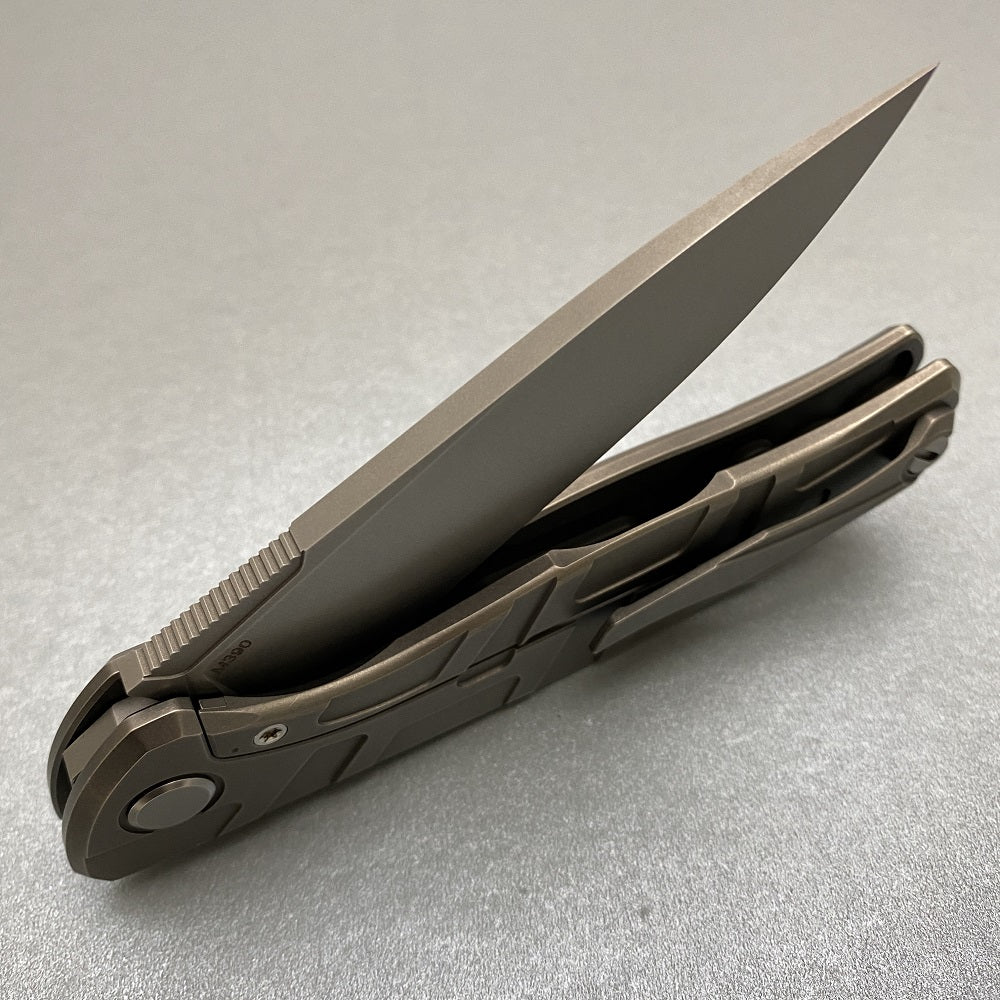 SHIROGOROV F95 "T" PATTERN BRONZE - M390 BLADE - TITANIUM HANDLE - MRBS