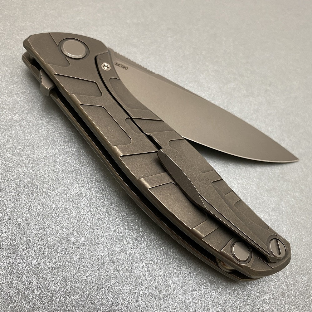 SHIROGOROV F95 "T" PATTERN BRONZE - M390 BLADE - TITANIUM HANDLE - MRBS