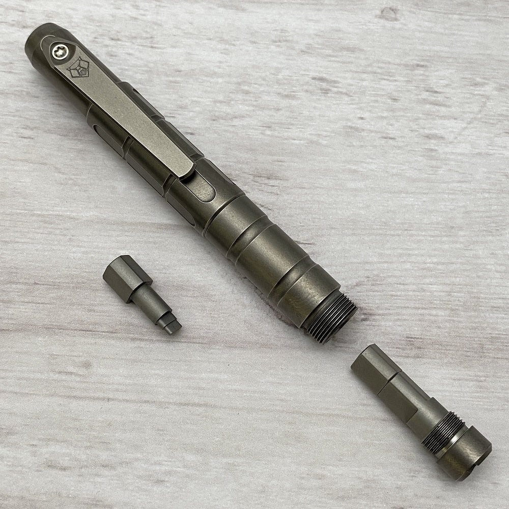 Shirogorov V3 Titanium Pivot Tool Pen - Stonewashed