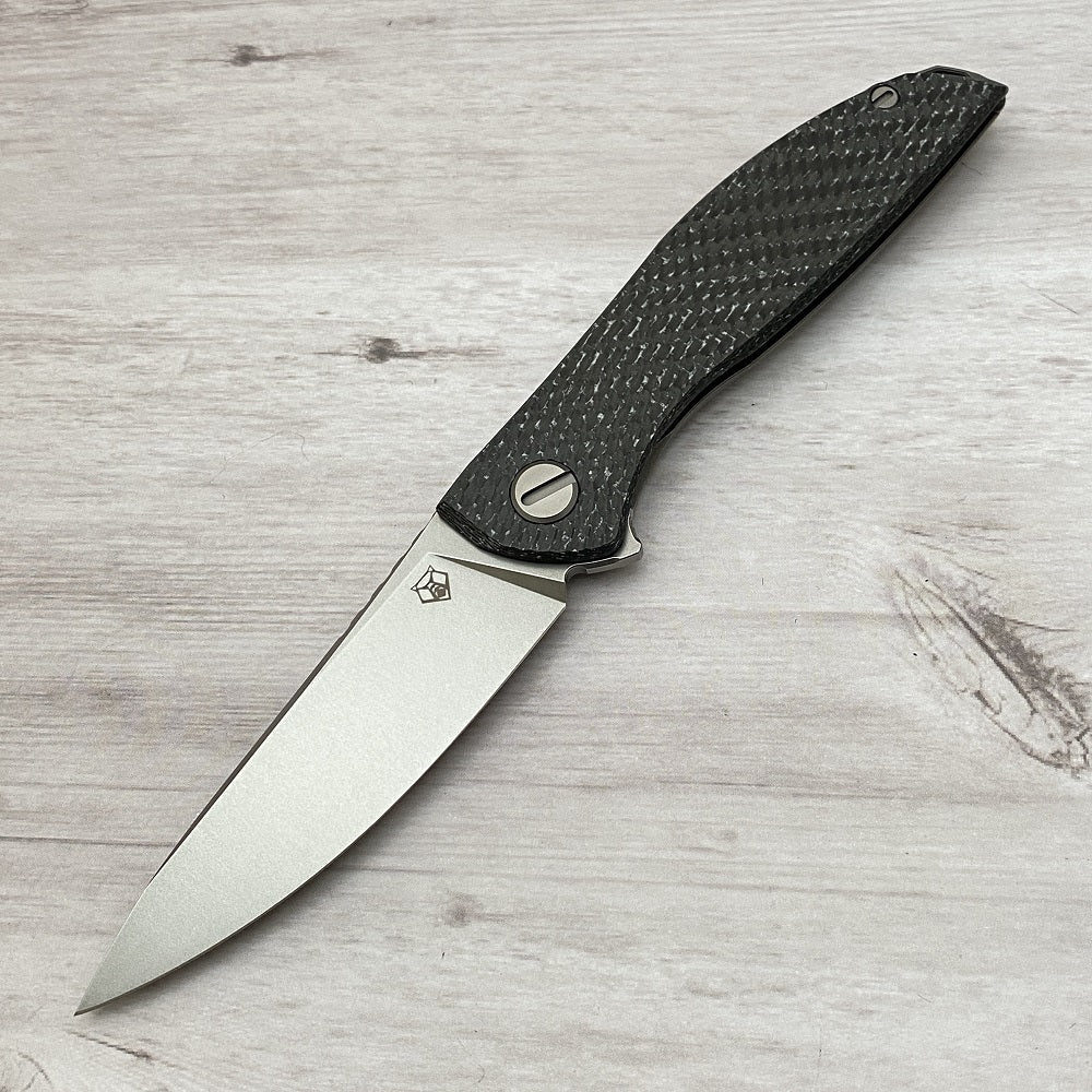 SHIROGOROV HATION ZERO - M390 BLADE - WHITE CARBON FIBER & TITANIUM HANDLE - MRBS