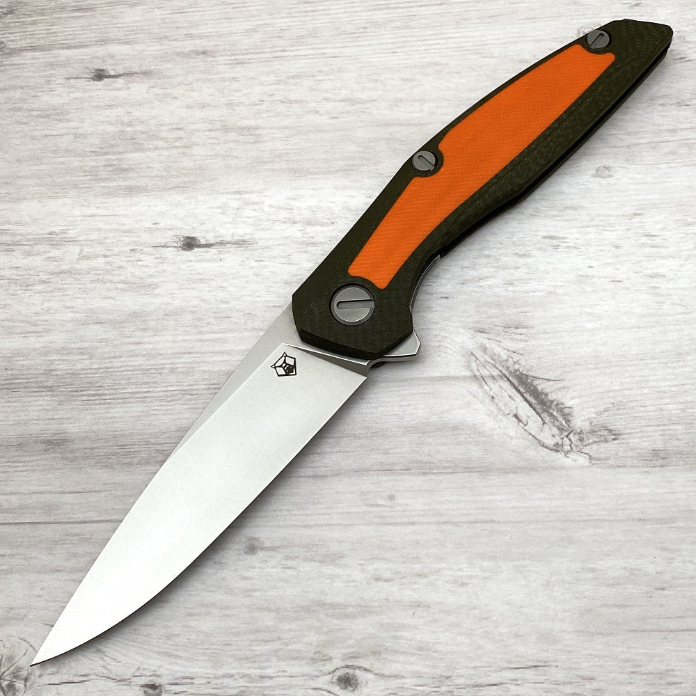 SHIROGOROV 111 - OUTDOOR SPECIAL EDITION - VANAX 37 BLADE - GREEN AND ORANGE G10 HANDLE - MRBS