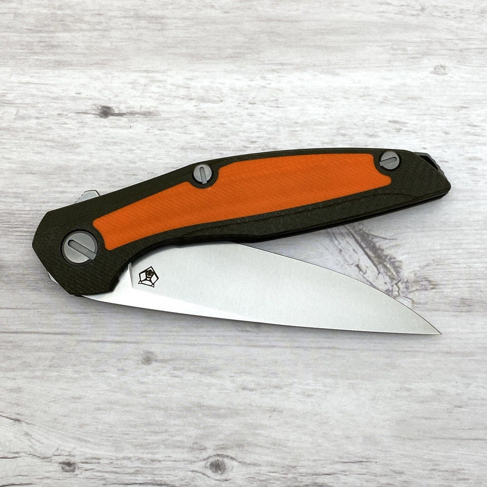 SHIROGOROV 111 - OUTDOOR SPECIAL EDITION - VANAX 37 BLADE - GREEN AND ORANGE G10 HANDLE - MRBS