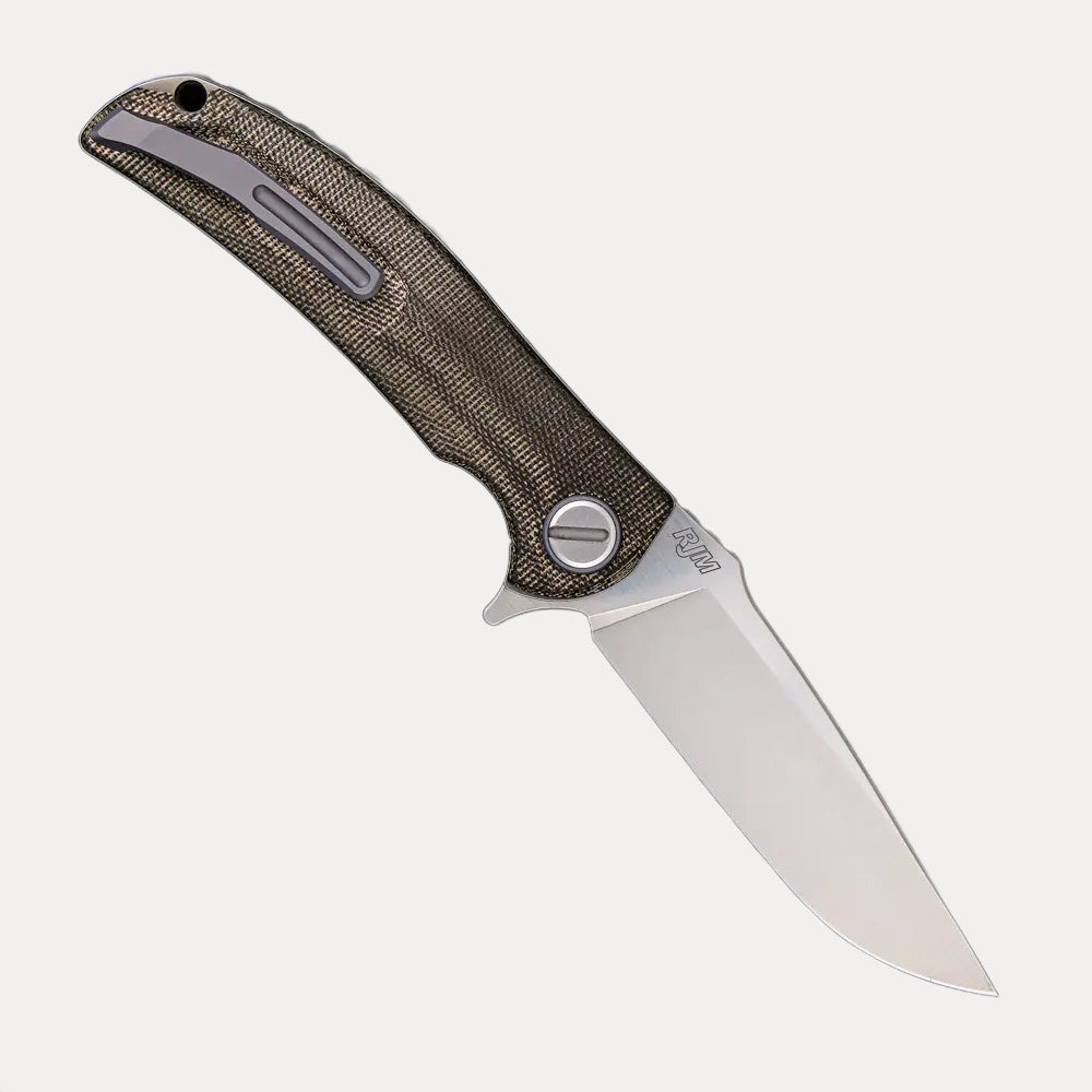 SHIROGOROV “LIMITED EDITION” RJ MARTIN DESIGN SOFT OVERKILL – M398 BLADE – GREEN CANVAS MICARTA HANDLE – SRRBS