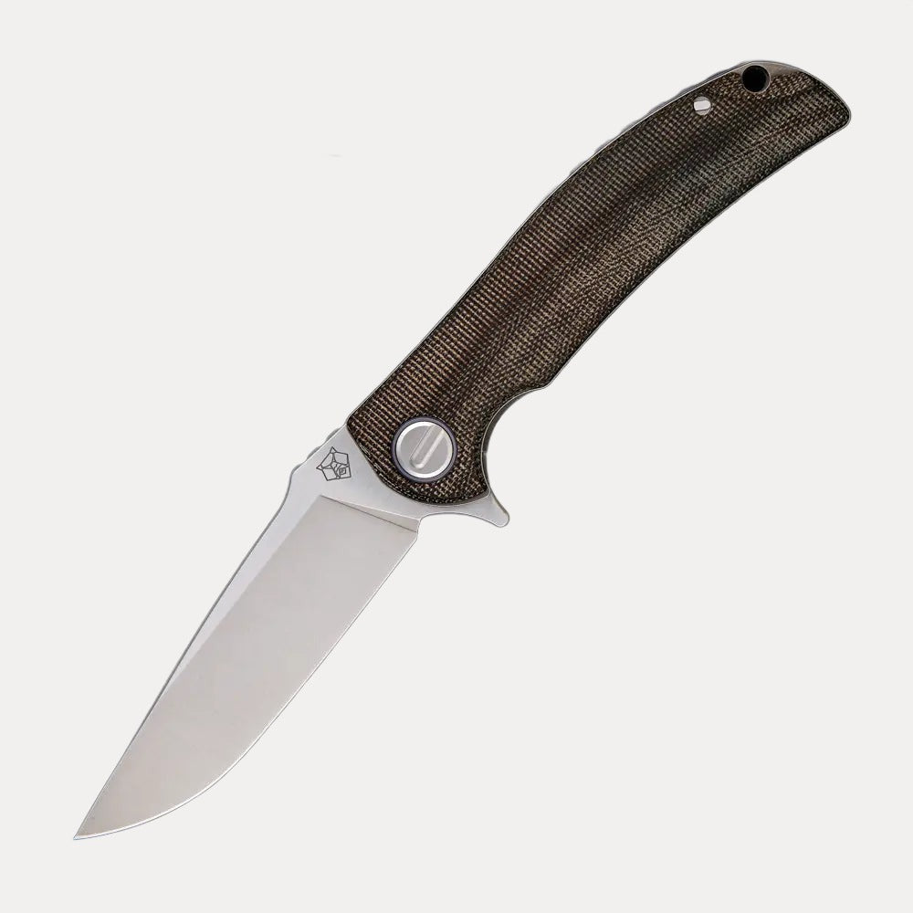 SHIROGOROV “LIMITED EDITION” RJ MARTIN DESIGN SOFT OVERKILL – M398 BLADE – GREEN CANVAS MICARTA HANDLE – SRRBS