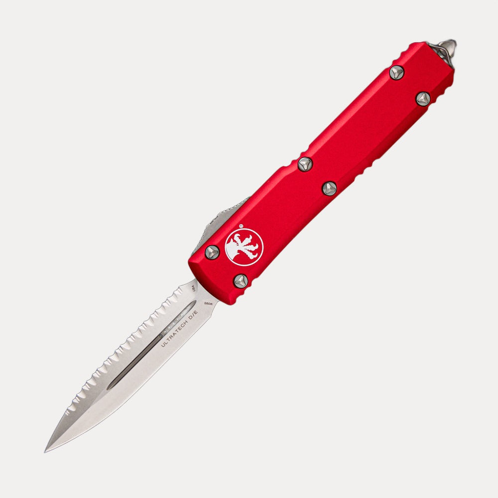 MICROTECH ULTRATECH D/E RED STONEWASH FULL SERRATED 122-12 RD