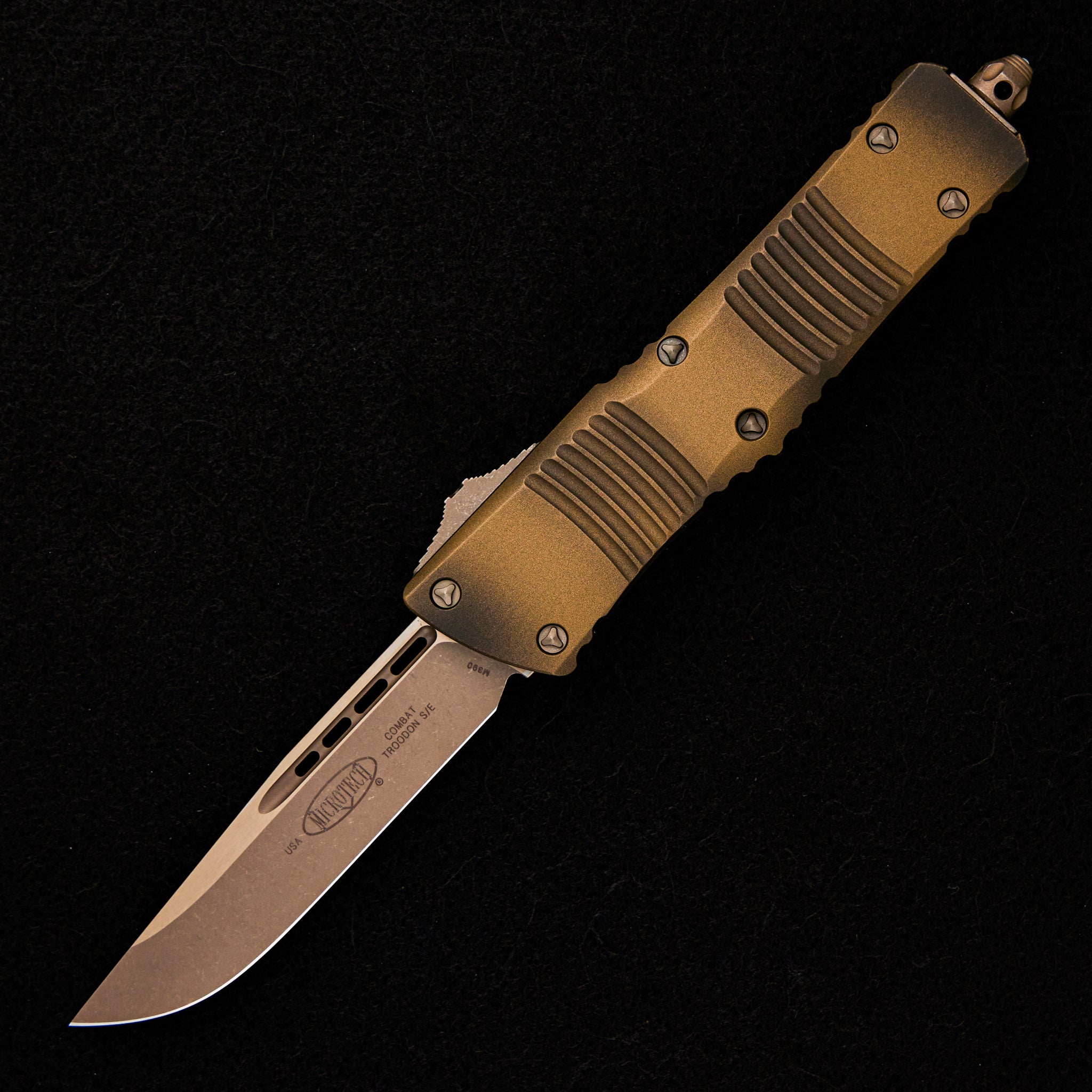 MICROTECH COMBAT TROODON – S/E SIGNATURE SERIES – ANTIQUE BRONZE – BRONZED APOCALYPTIC STANDARD 143-13 APABS