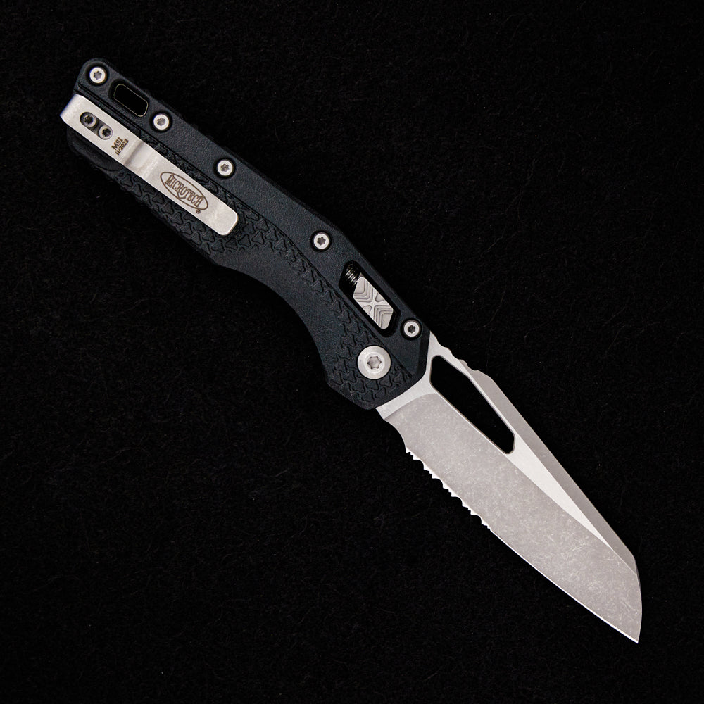 Microtech MSI S/E Tri-Grip Polymer Black Apocalyptic Partial Serrated 210T-11 APPMBK