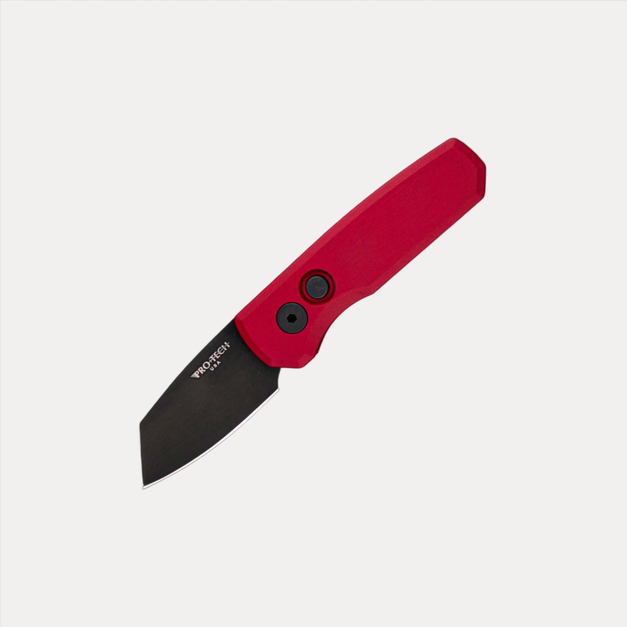 Pro-Tech Knives Runt 5 / Dark Red Aluminum Handle / DLC Black MagnaCut Reverse Tanto Blade / R5403-RED