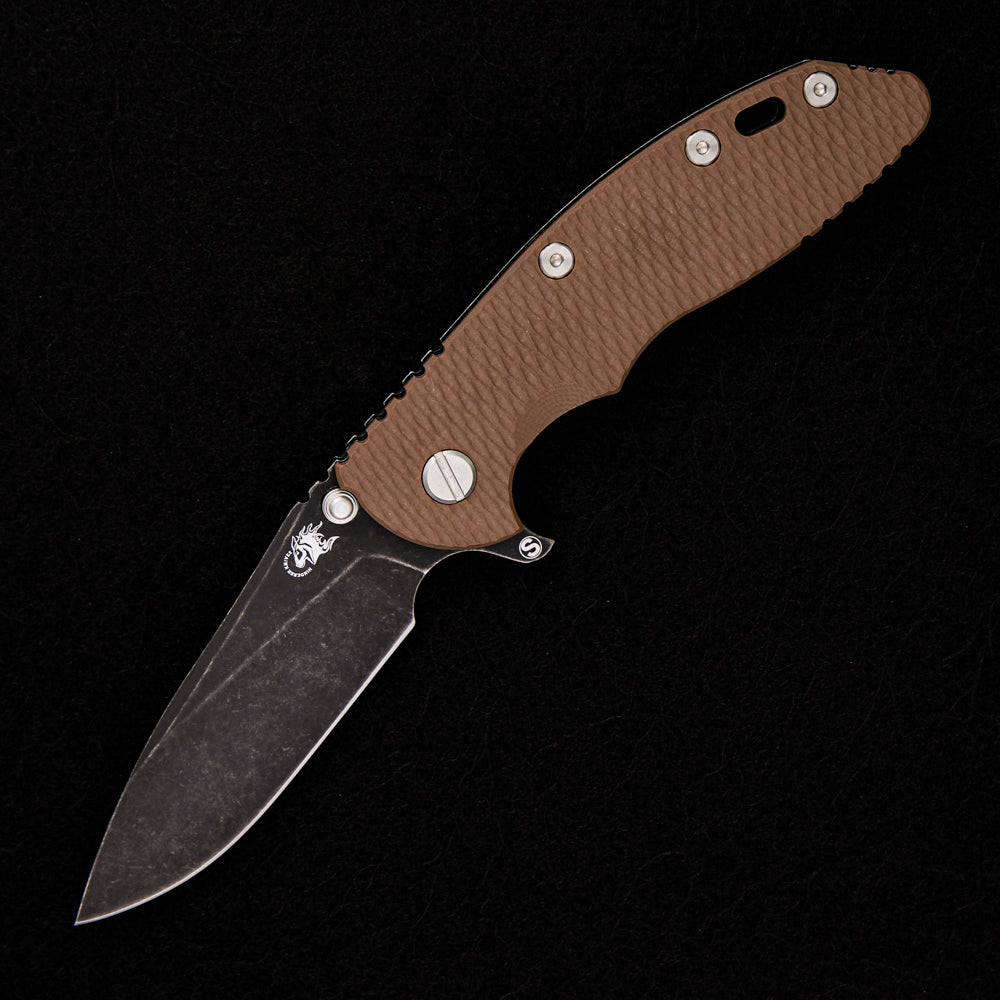 Hinderer Knives XM-18 3.5″ – Skinny Slicer MagnaCut – Tri-Way – Battle Black – FDE G10