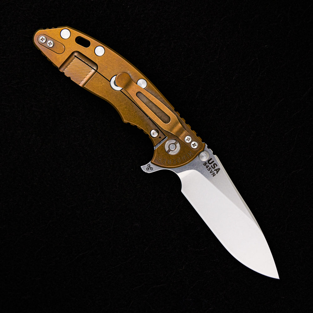 Hinderer Knives XM-18 3.5″ – Slicer S45VN – Tri-Way – Stonewash Bronze – Black G10