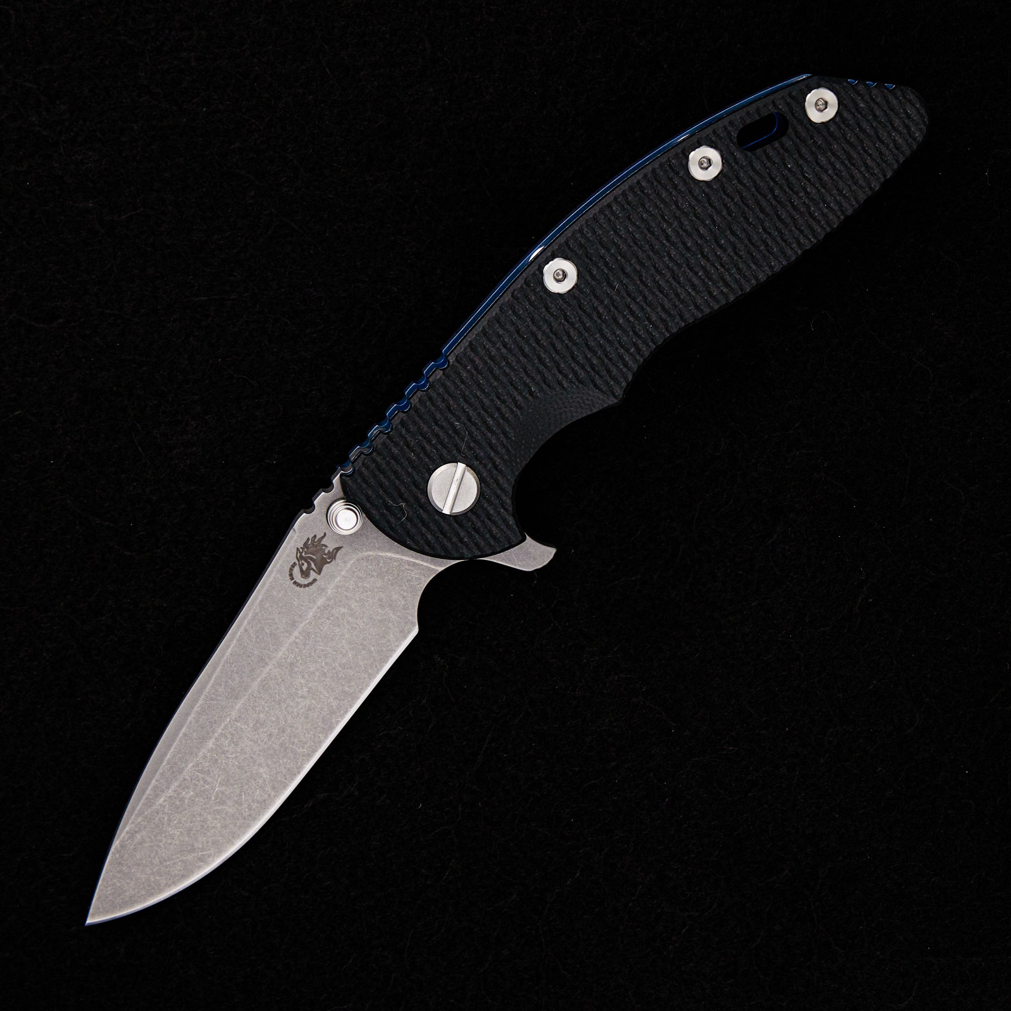 Hinderer Knives XM-18 3.5″ – S45VN Spearpoint Blade – Tri-Way – Battle Blue – Black G10