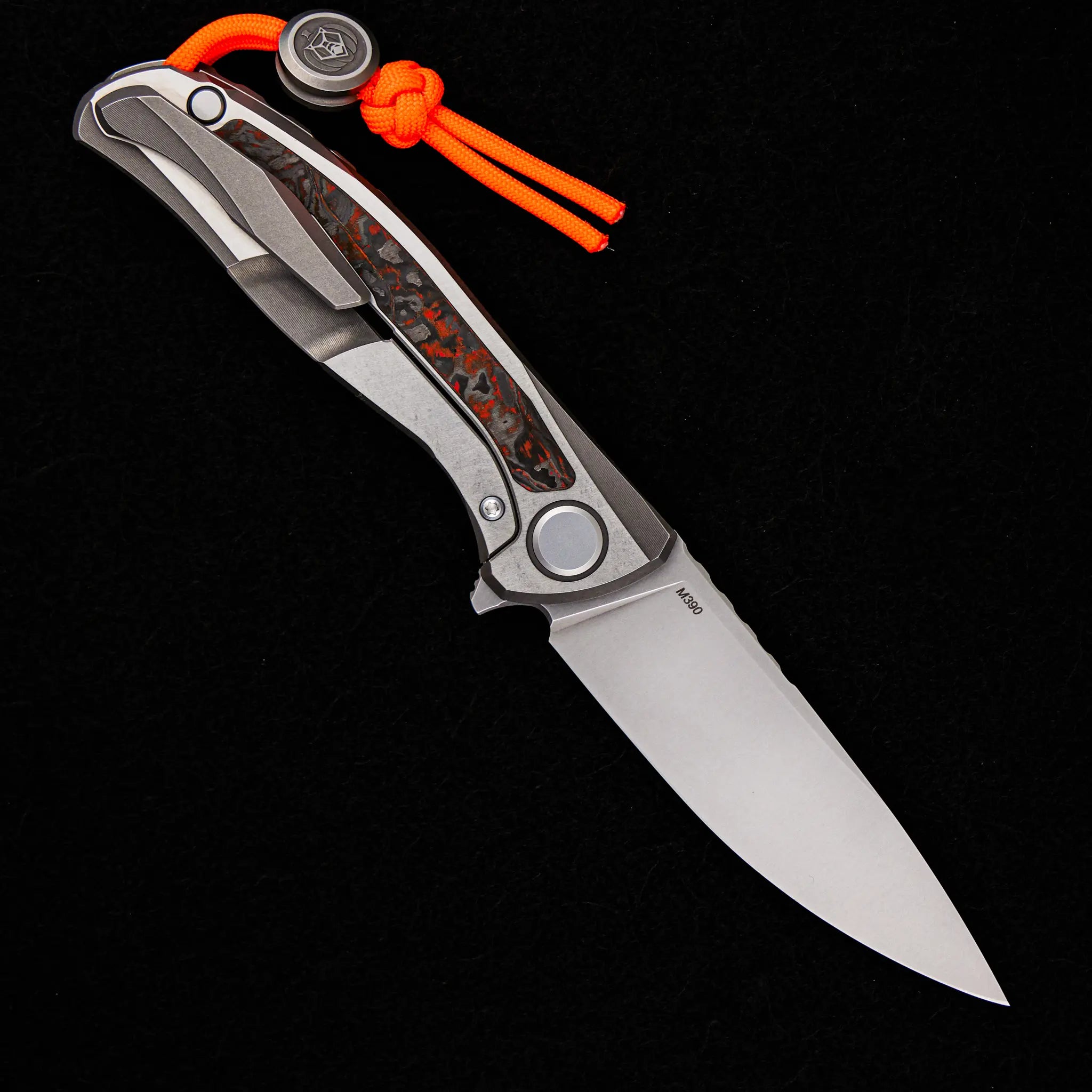 SHIROGOROV HATI HALLOWEEN EDITION – M390 BLADE – TITANIUM/ORANGE TECHNOCARBO W/ LUMINOFOR HANDLE – MRBS