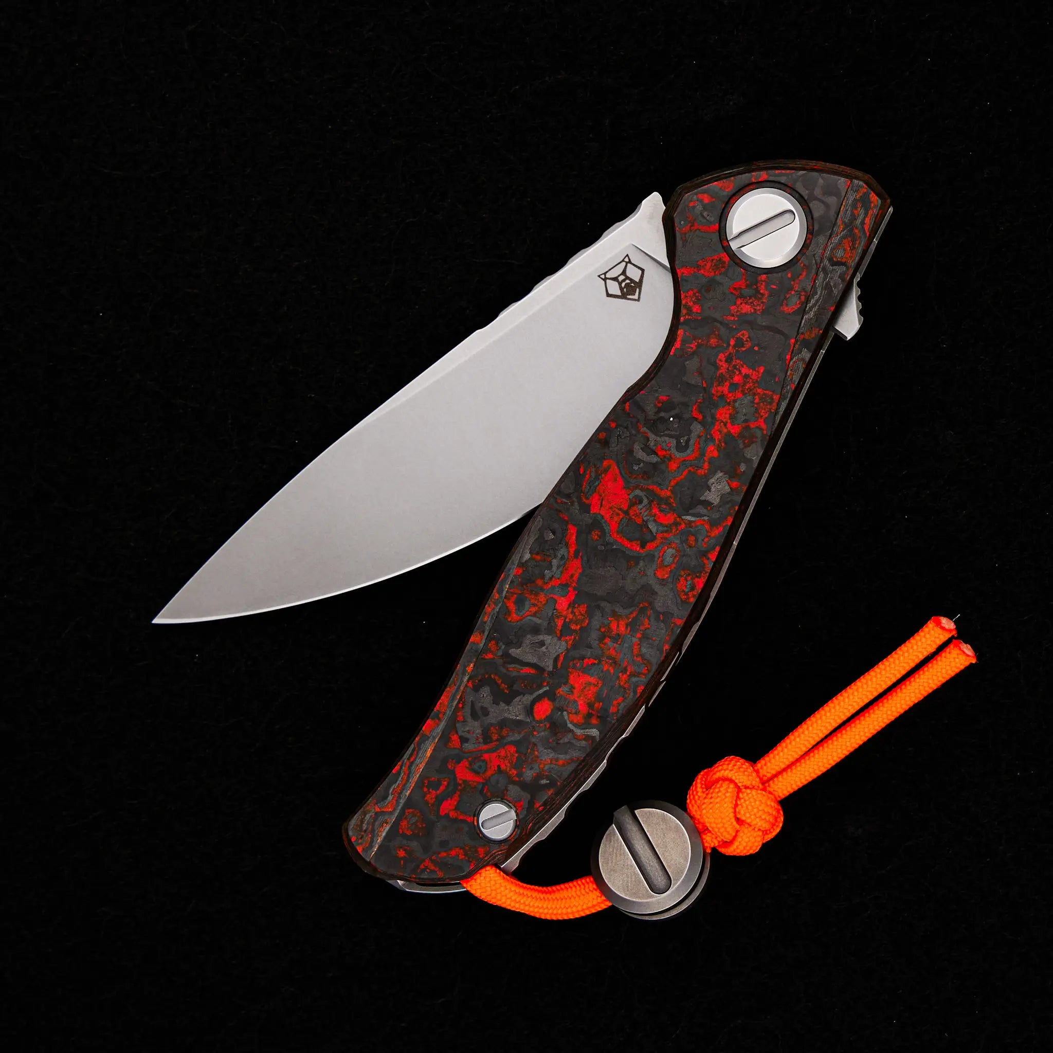 SHIROGOROV HATI HALLOWEEN EDITION – M390 BLADE – TITANIUM/ORANGE TECHNOCARBO W/ LUMINOFOR HANDLE – MRBS