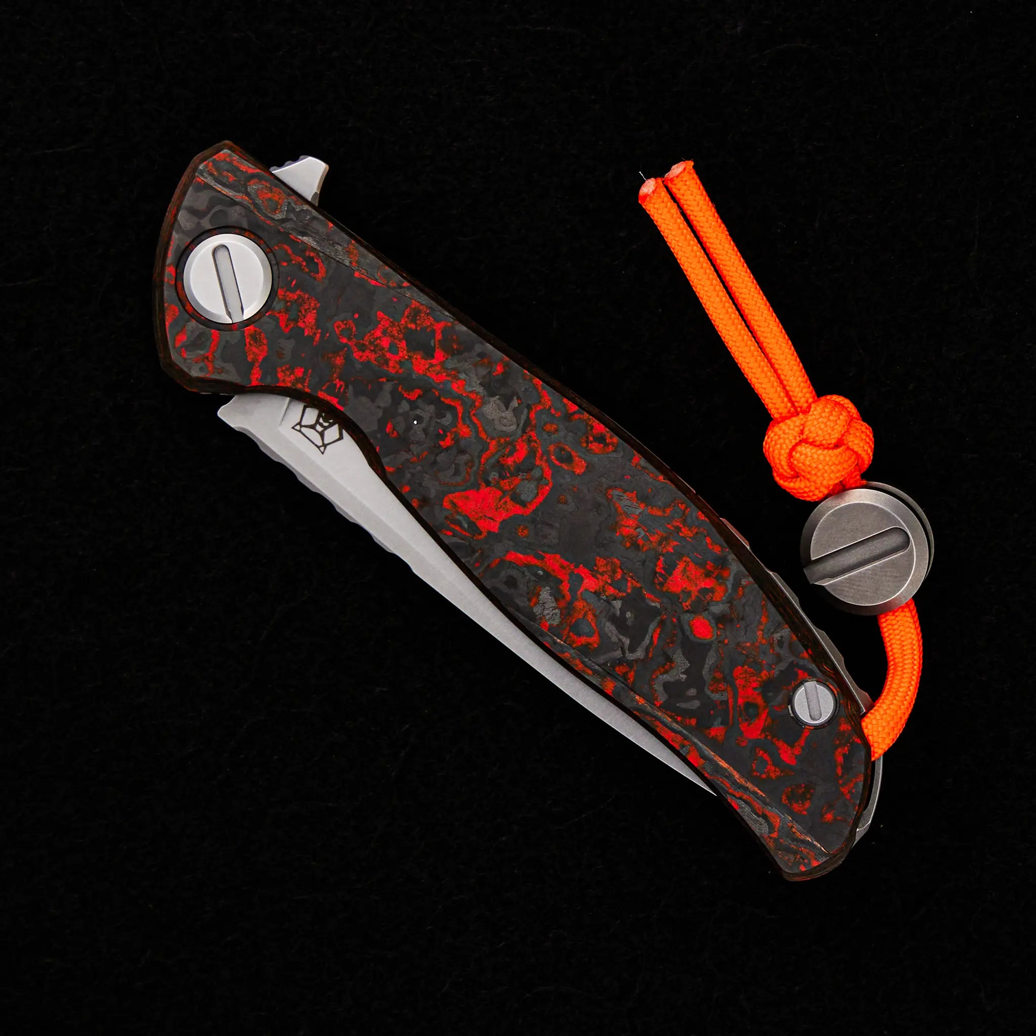 SHIROGOROV HATI HALLOWEEN EDITION – M390 BLADE – TITANIUM/ORANGE TECHNOCARBO W/ LUMINOFOR HANDLE – MRBS