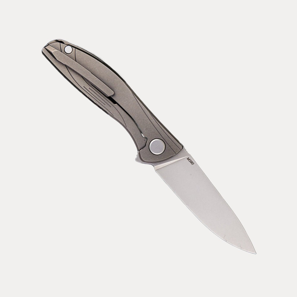 SHIROGOROV HATION LITE – M390 BLADE – RED CARBON FIBER & TITANIUM HANDLE – MRBS