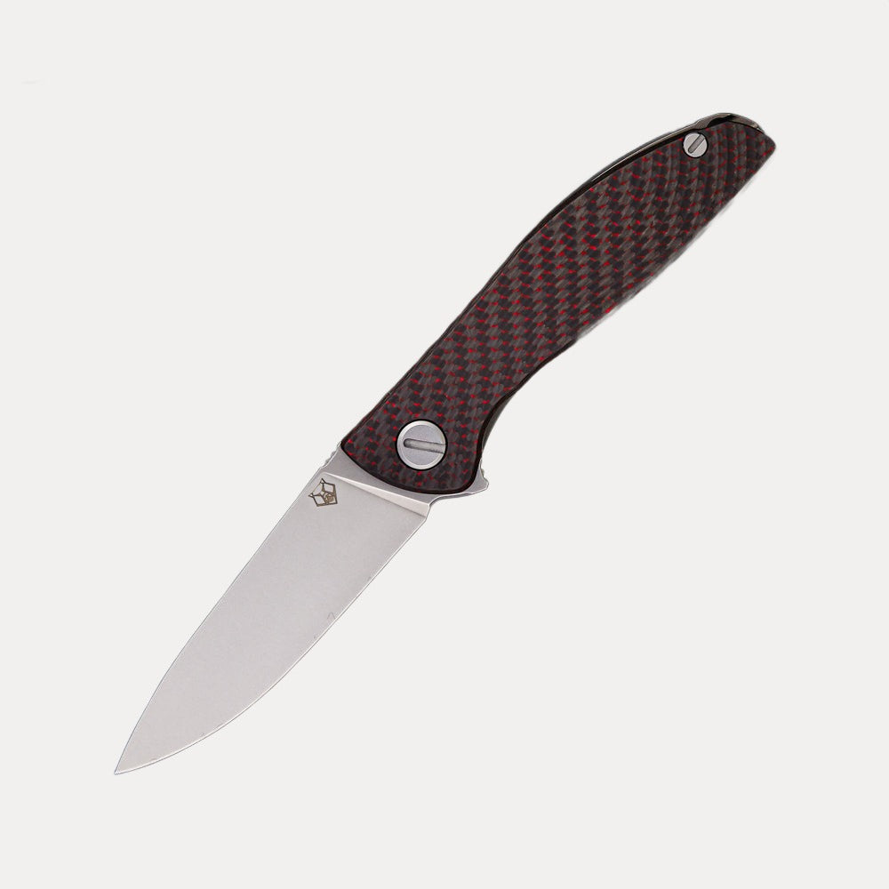 SHIROGOROV HATION LITE – M390 BLADE – RED CARBON FIBER & TITANIUM HANDLE – MRBS