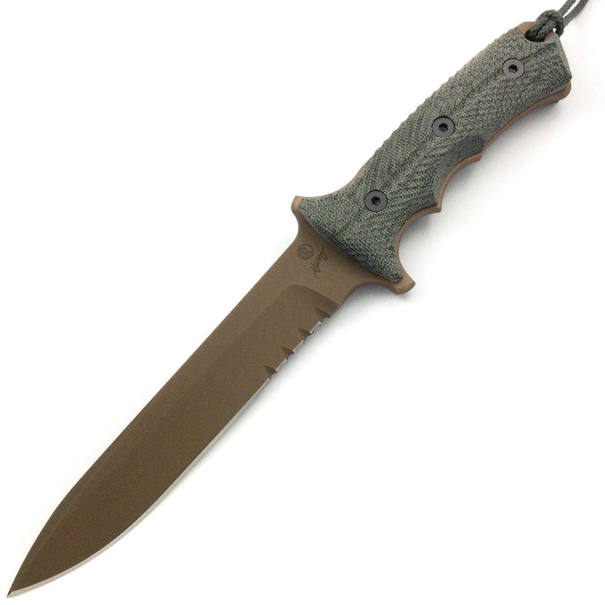 CHRIS REEVE 7" GREEN BERET FLAT DARK EARTH COMBO EDGE TAN SHEATH